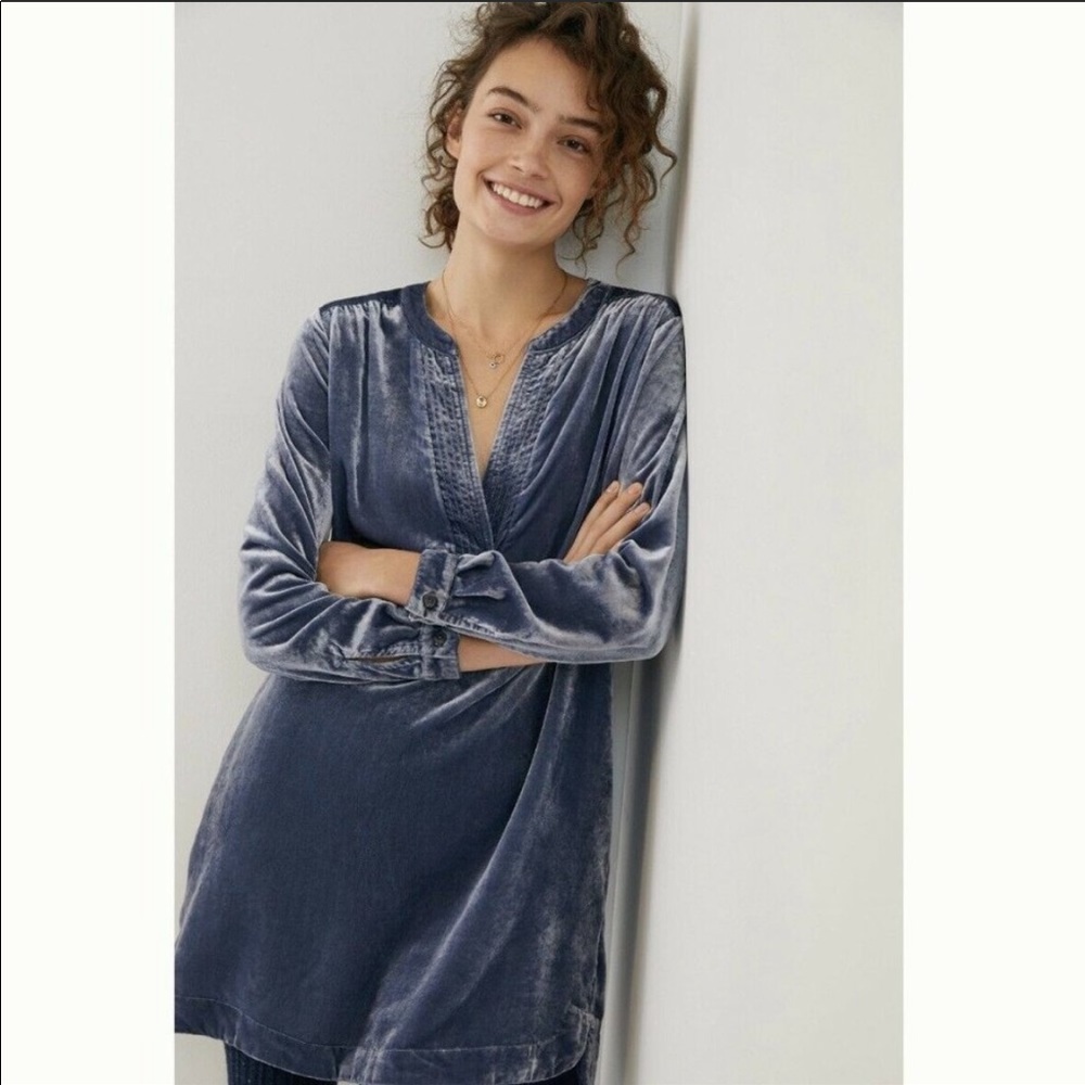New Anthropologie Melody Velvet Tunic Dress XS